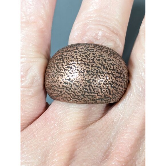 Boho Western Copper Tone Dome Ring Size 8 - Picture 6 of 7